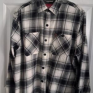 Coleman Ivory and Black Plaid Shirt
